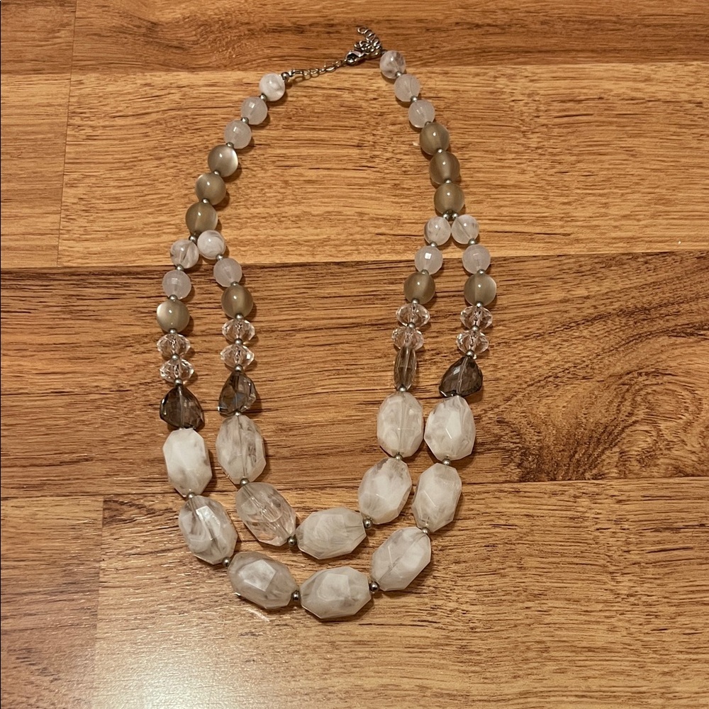 🤍Women's double beaded necklace ✨